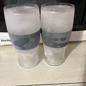 HOST Freeze Beer Glass 16oz Gel Chiller Double Wall Plastic Pint Glass - 2 Set